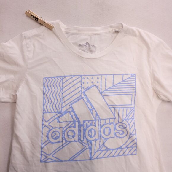 Adidas Amplifier Tee Casual Graphic Short Sleeve T Shirt Womens Size XS White - Picture 1 of 10